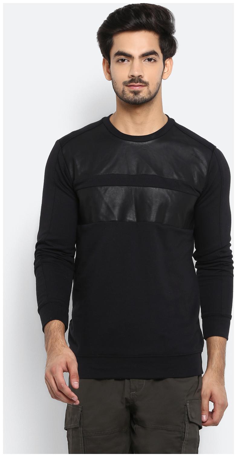 

Mufti Men Black Round neck Sweatshirt