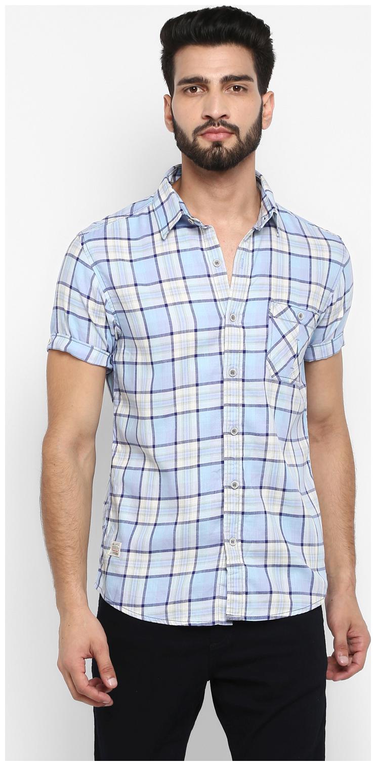 

Mufti Men Cotton Shirt Turquoise color