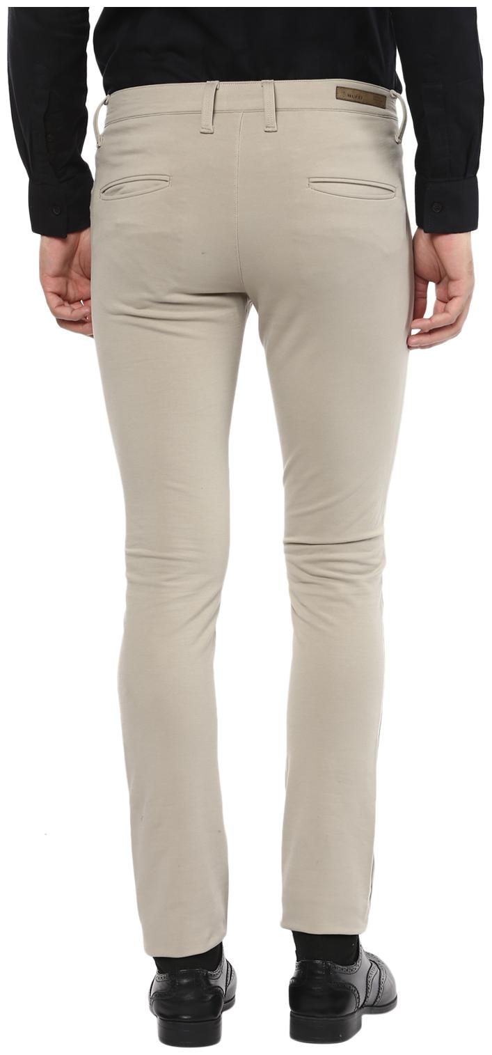 

Mufti Men Grey Solid Trousers