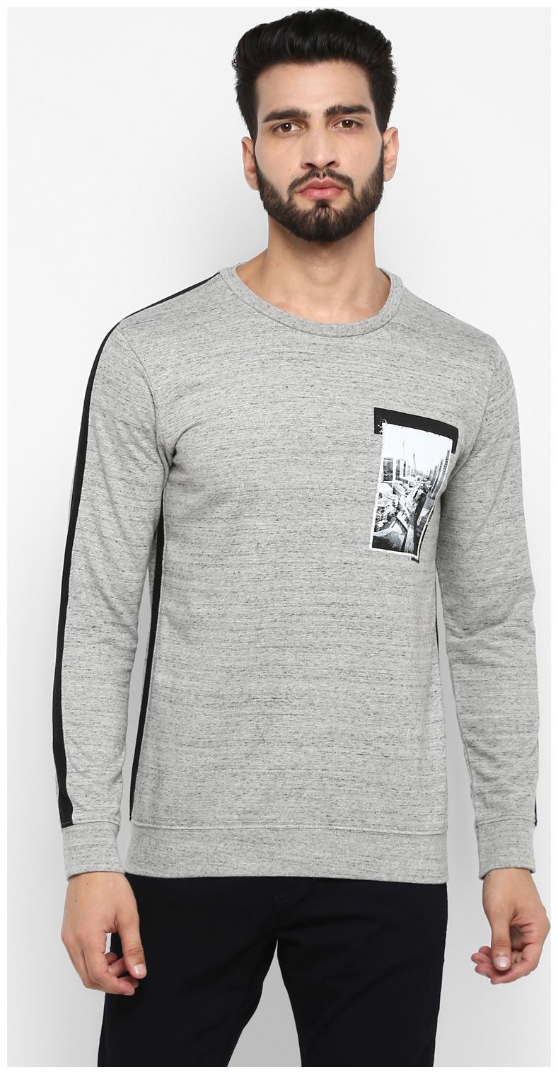 

Mufti Men Grey Round neck Sweatshirt