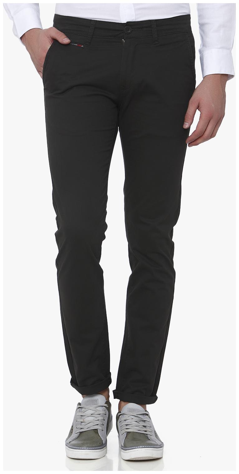 

Mufti Men Green Solid Trousers
