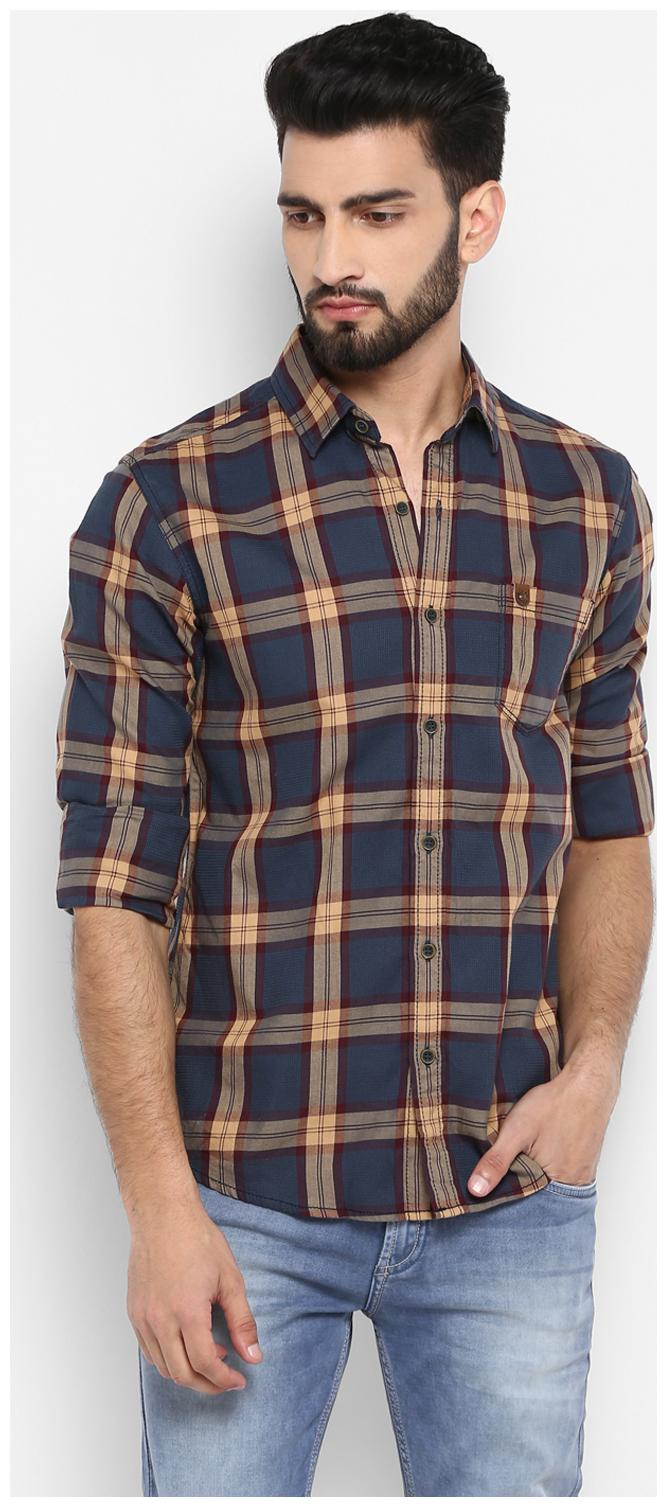 

Mufti Men Grey Checked Slim Fit Casual Shirt