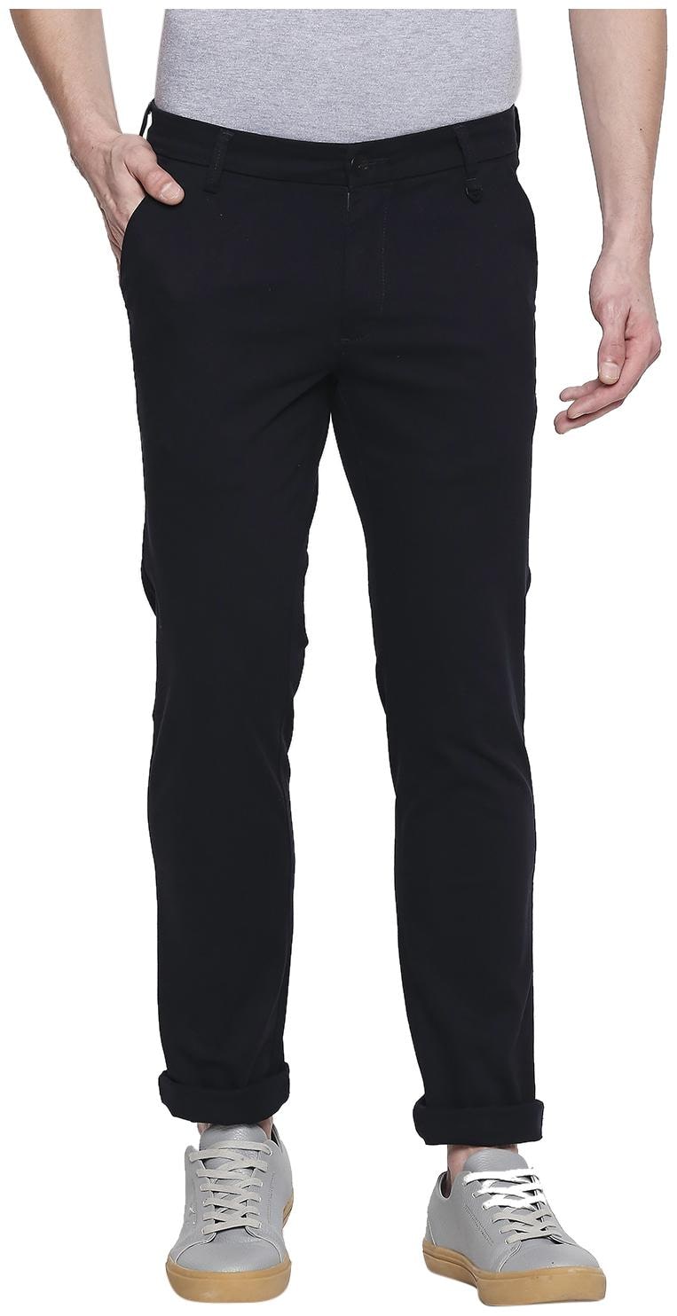 

Mufti Men Navy blue Solid Slim fit Regular trousers