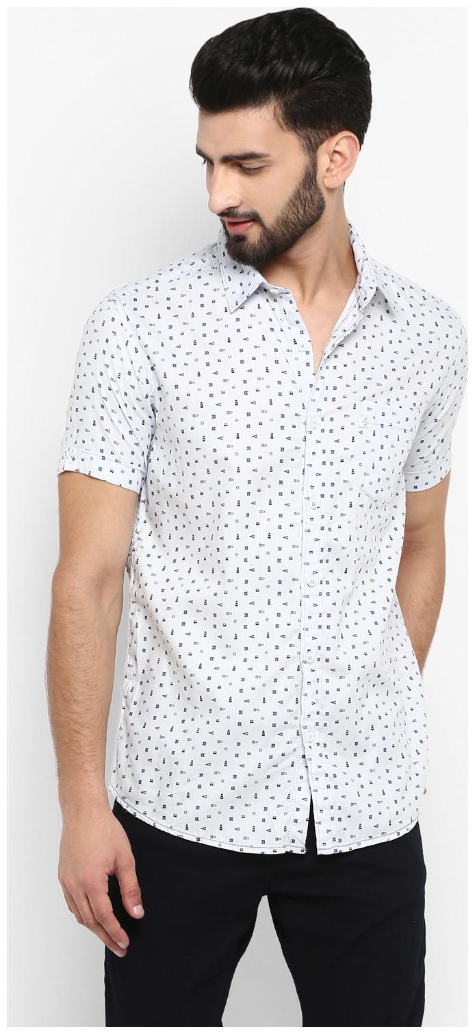 

Mufti Men White Printed Slim Fit Casual Shirt