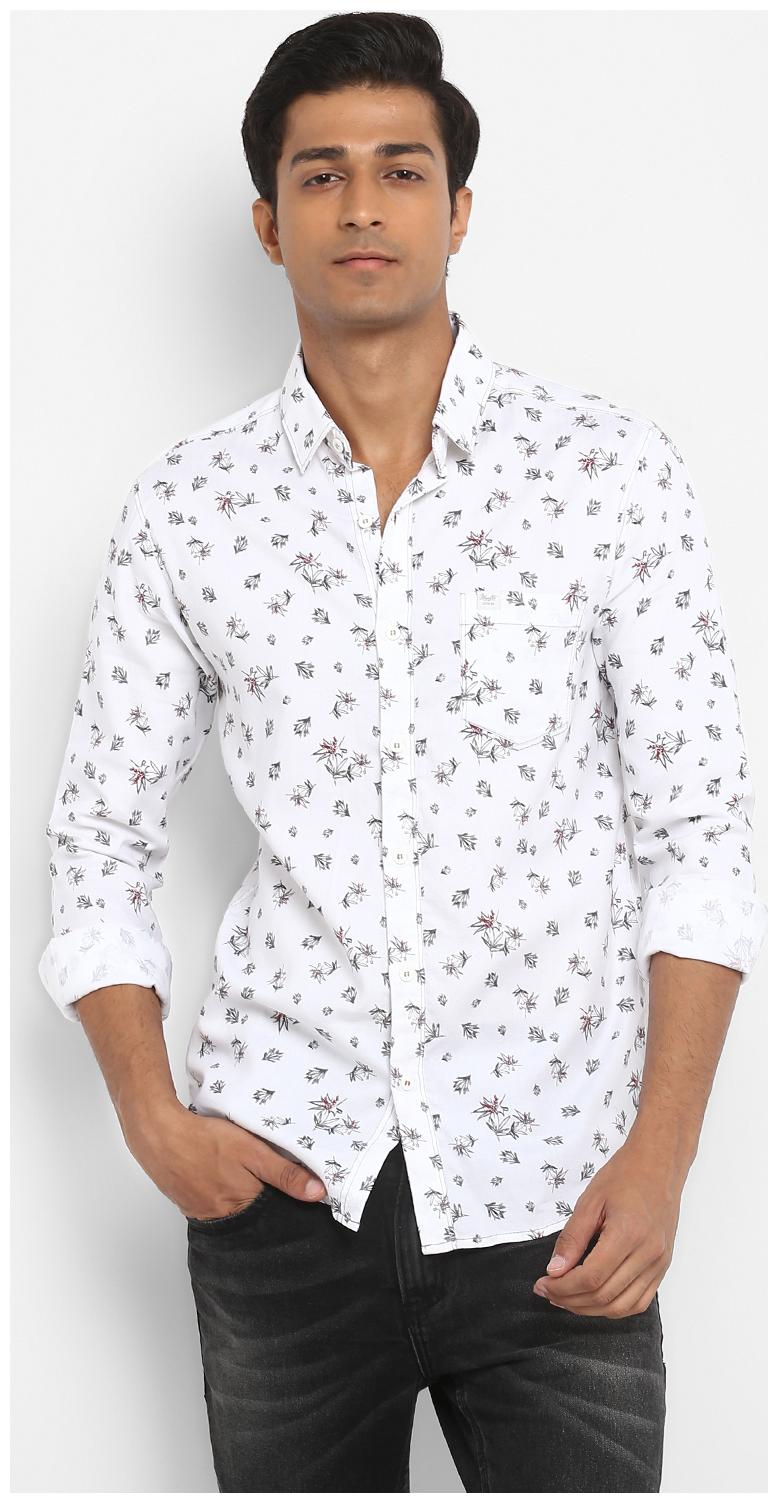 

Mufti Men White Floral Slim Fit Casual Shirt