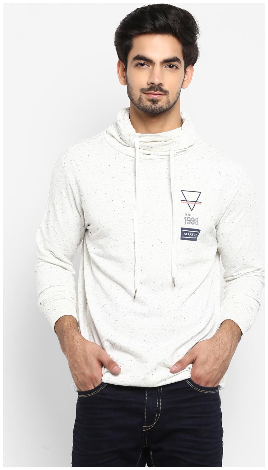 

Mufti Men White Round neck Hoodie