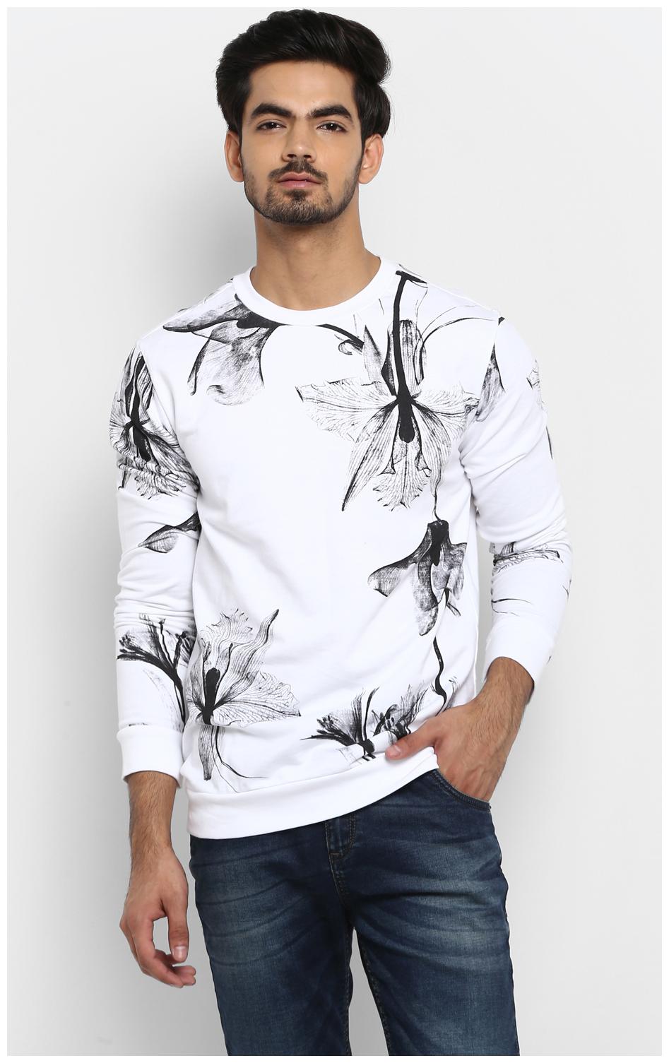 

Mufti Men White Round neck Sweatshirt