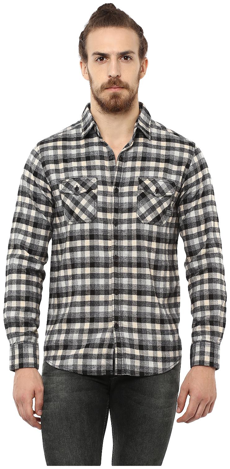 

Mufti Men Black Checked Slim Fit Casual Shirt