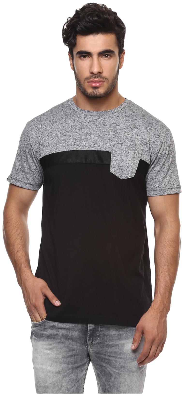 

Mufti Men Grey Black Slim fit Cotton Round neck T-Shirt - Pack Of 1