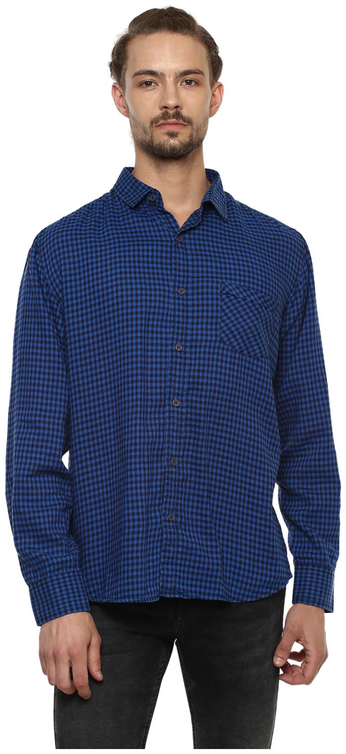 

Mufti Men Blue Checked Slim Fit Casual Shirt