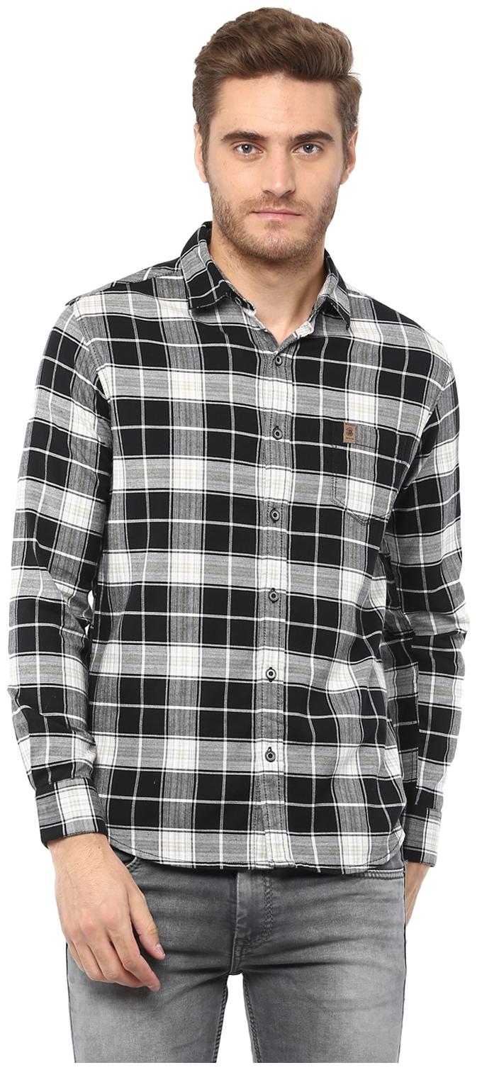 

Mufti Men Black Checked Slim Fit Casual Shirt