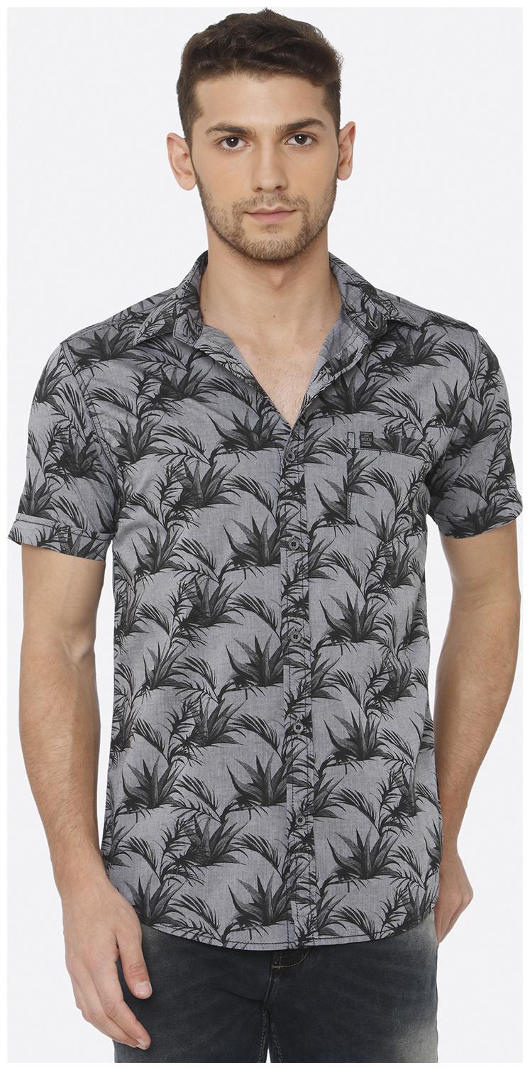 

Mufti Men Black Floral Slim Fit Casual Shirt
