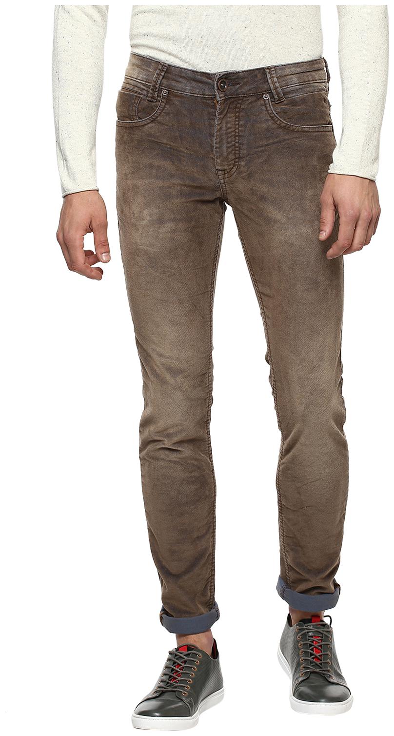 

Mufti Men Brown Solid Slim fit Regular trousers