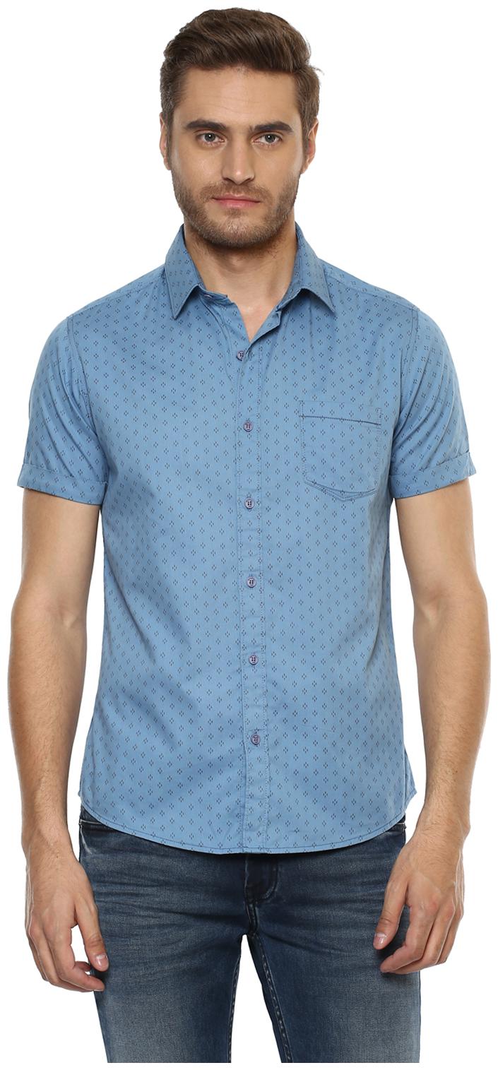 

Mufti Men Blue Printed Slim Fit Casual Shirt
