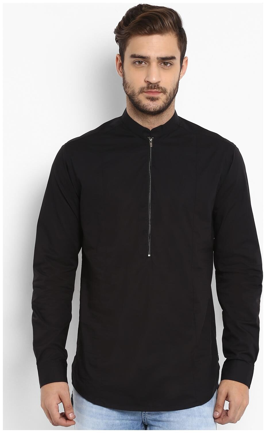 

Mufti Men Black Solid Slim Fit Casual Shirt