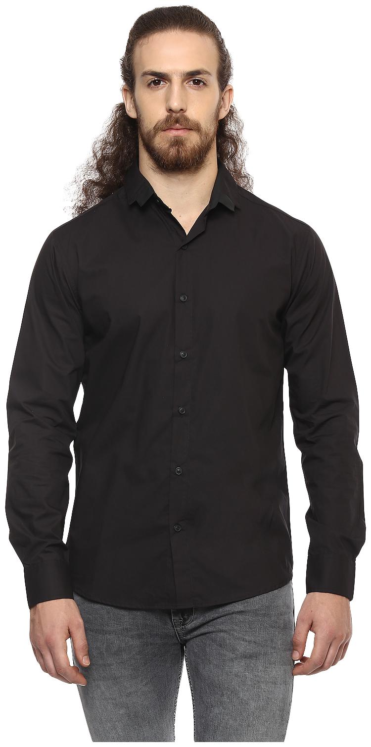 

Mufti Men Black Solid Slim Fit Casual Shirt