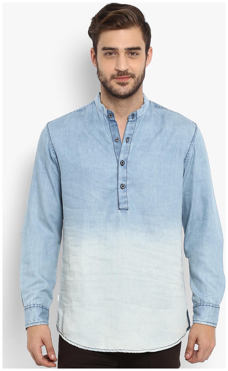 

Mufti Men Blue Solid Slim Fit Casual Shirt