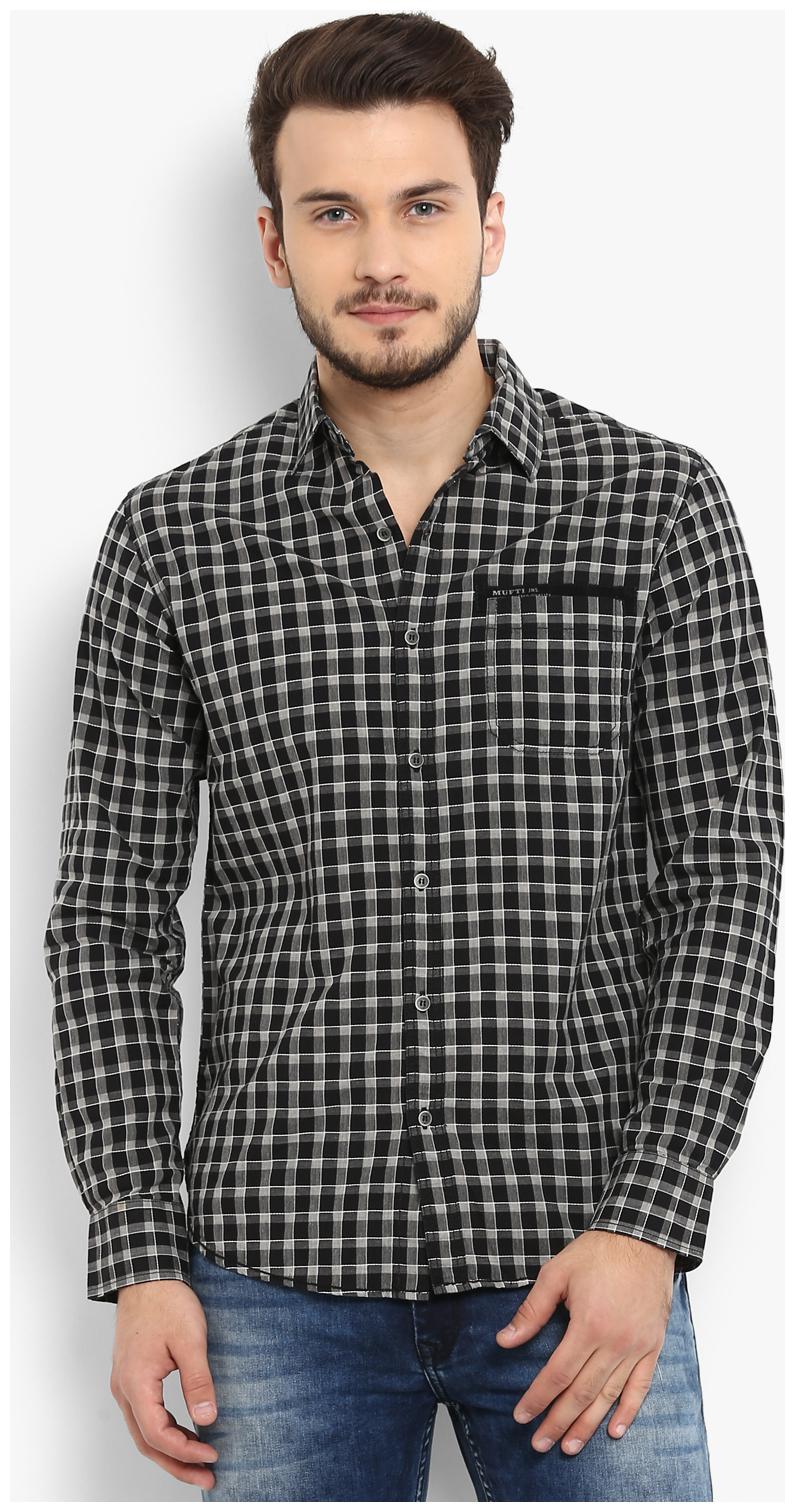 

Mufti Men Black Checked Slim Fit Casual Shirt