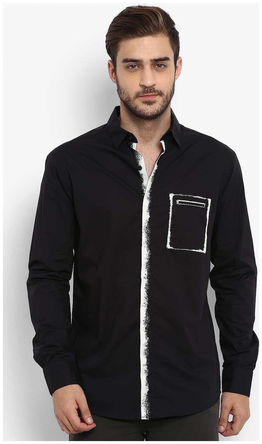 

Mufti Men Black Solid Slim Fit Casual Shirt