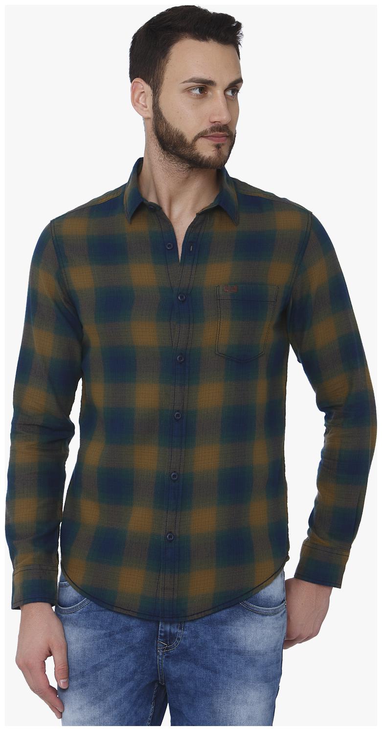 

Mufti Men Brown Checked Slim Fit Casual Shirt