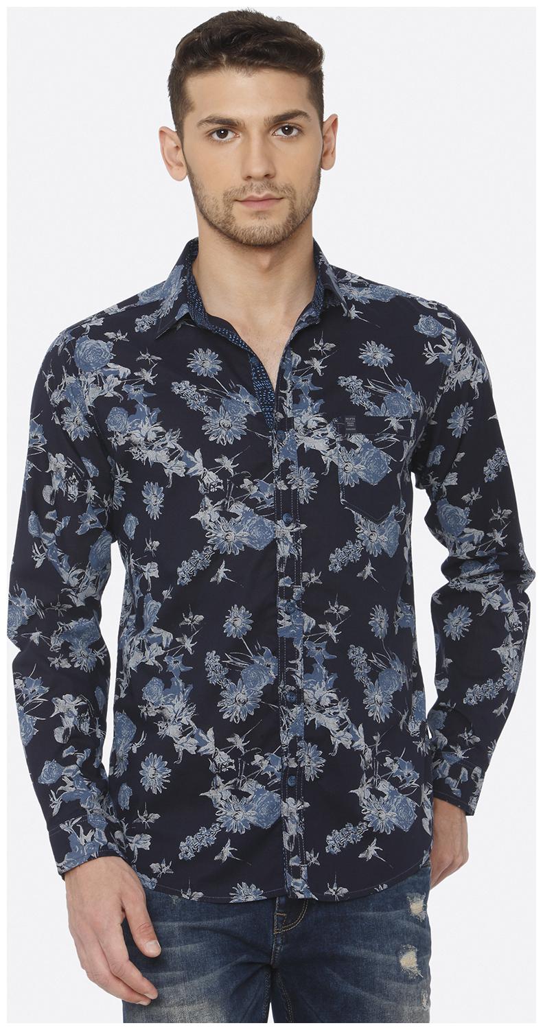 

Mufti Men Blue Floral Slim Fit Casual Shirt