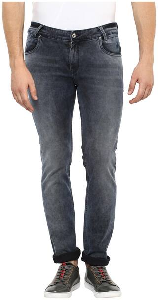 Mufti Men Black Slim Fit Jeans