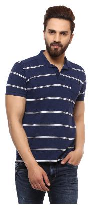 

Mufti Men Blue Slim fit Cotton Polo collar T-Shirt - Pack Of 1