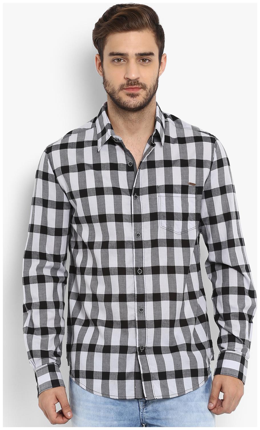 

Mufti Men Black Checked Slim Fit Casual Shirt