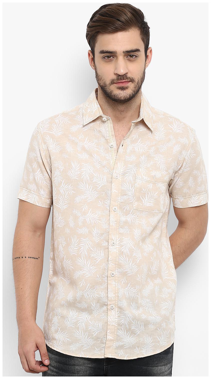 

Mufti Men Beige Floral Slim Fit Casual Shirt