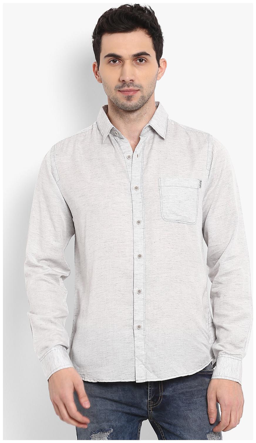 

Mufti Men Grey Solid Slim Fit Casual Shirt