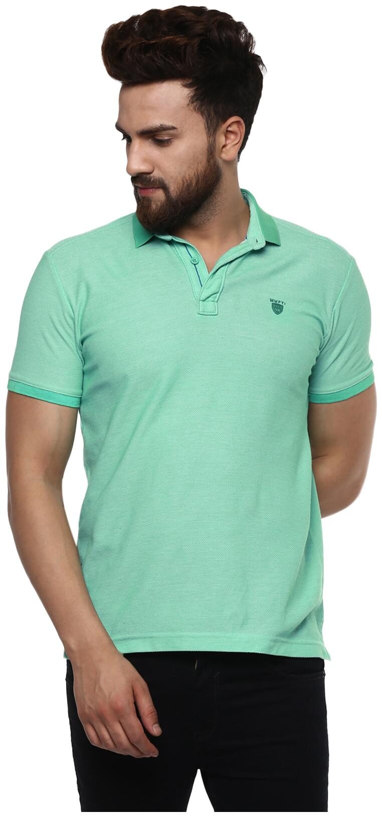 

Mufti Men Green Slim fit Cotton Polo collar T-Shirt - Pack Of 1