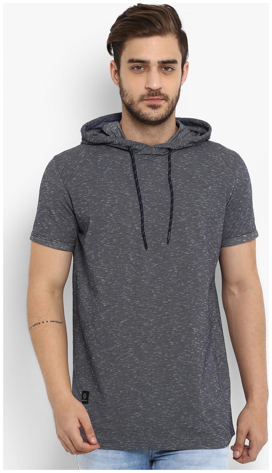 

Mufti Men Grey Slim fit Cotton Hood T-Shirt - Pack Of 1