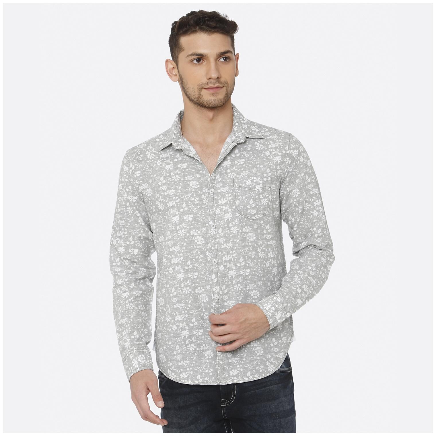 

Mufti Men Green Floral Slim Fit Casual Shirt