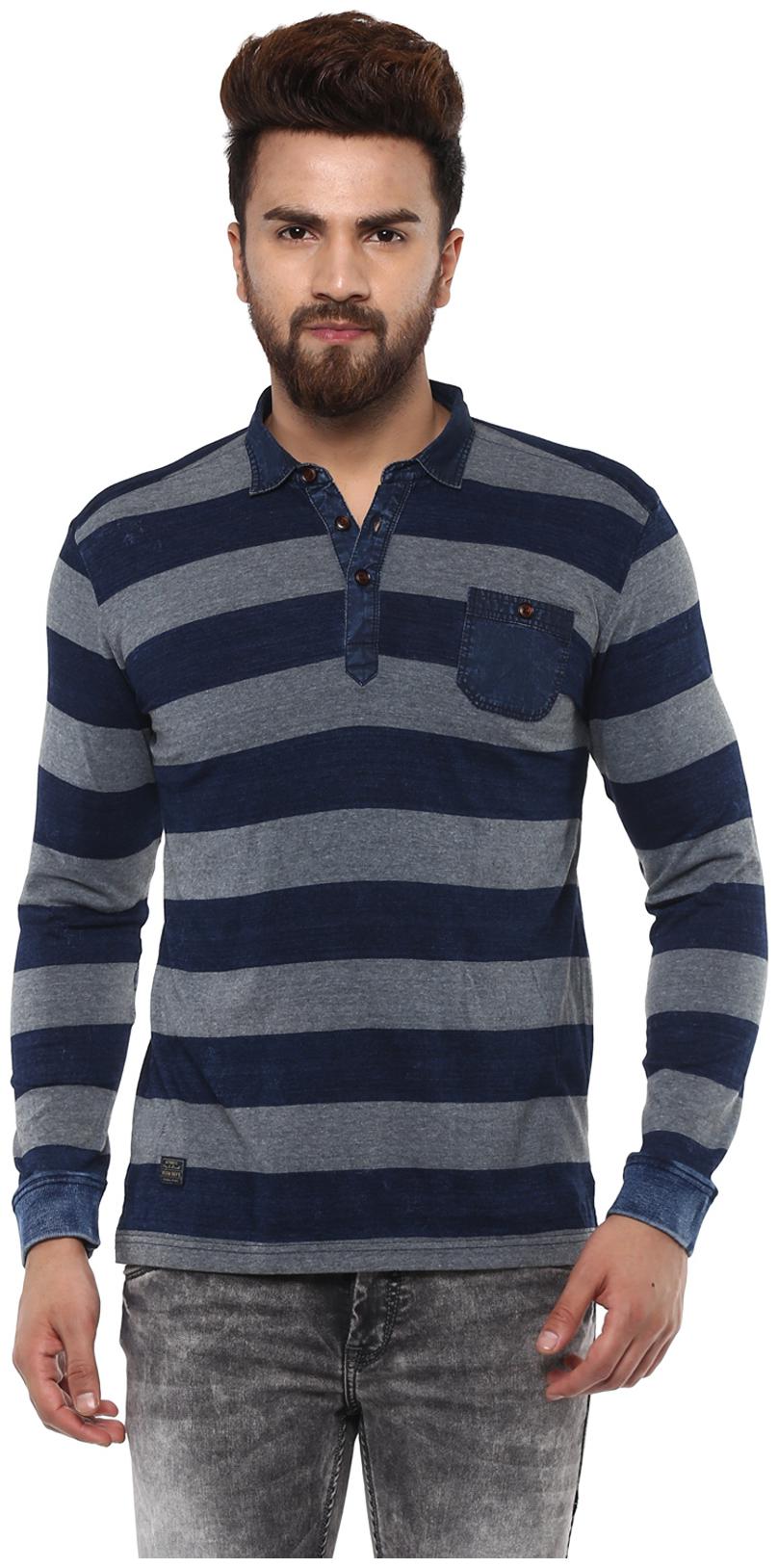 

Mufti Men Blue Slim fit Cotton V neck T-Shirt - Pack Of 1
