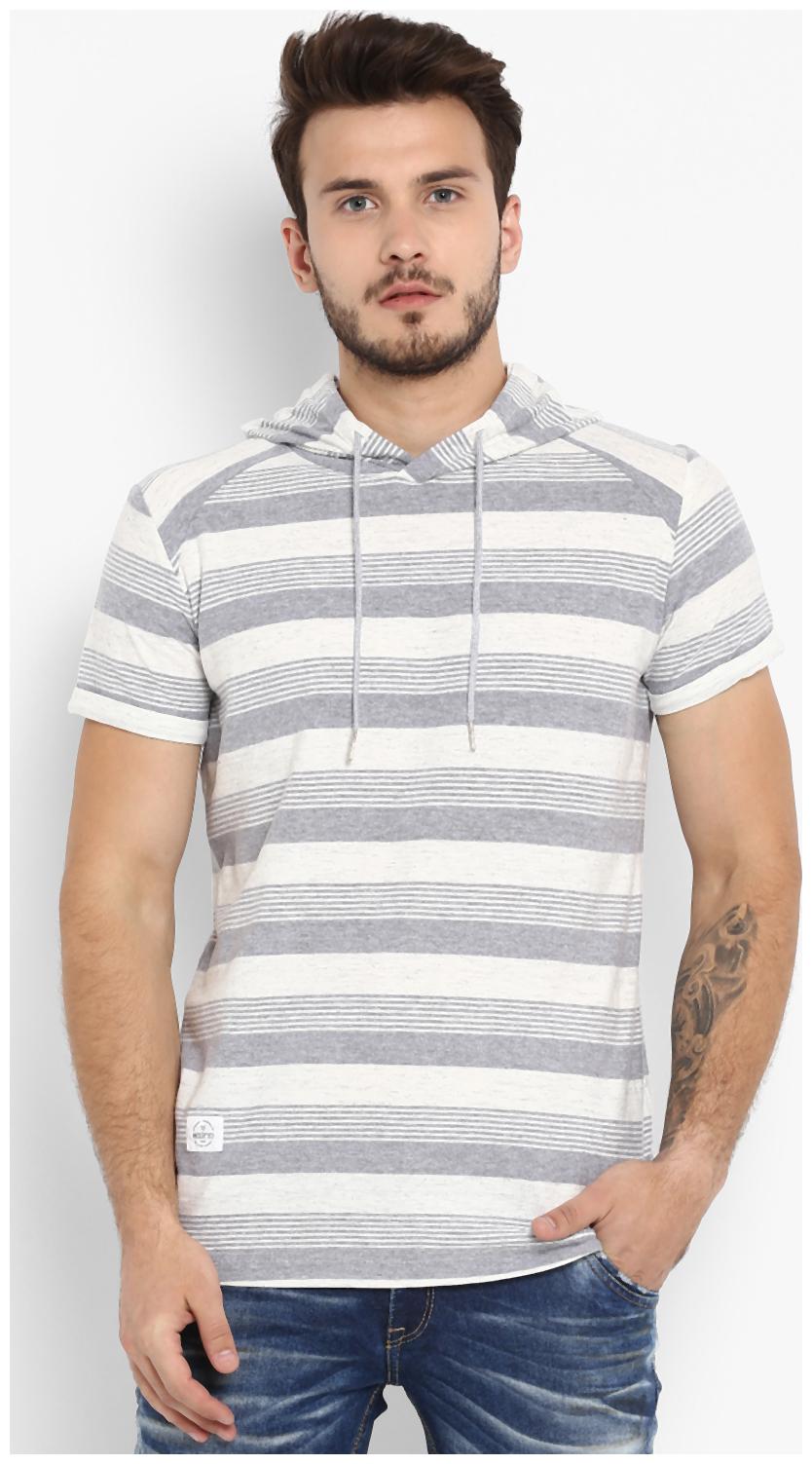 

Mufti Men Grey Slim fit Cotton Hood T-Shirt - Pack Of 1