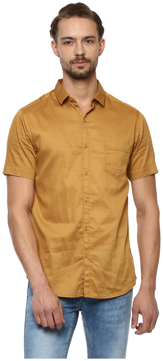

Mufti Men Brown Solid Slim Fit Casual Shirt