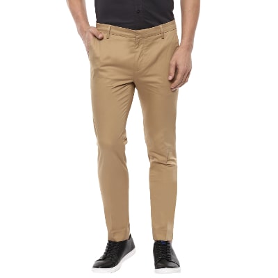 

Mufti Men Beige Solid Regular fit Regular trousers