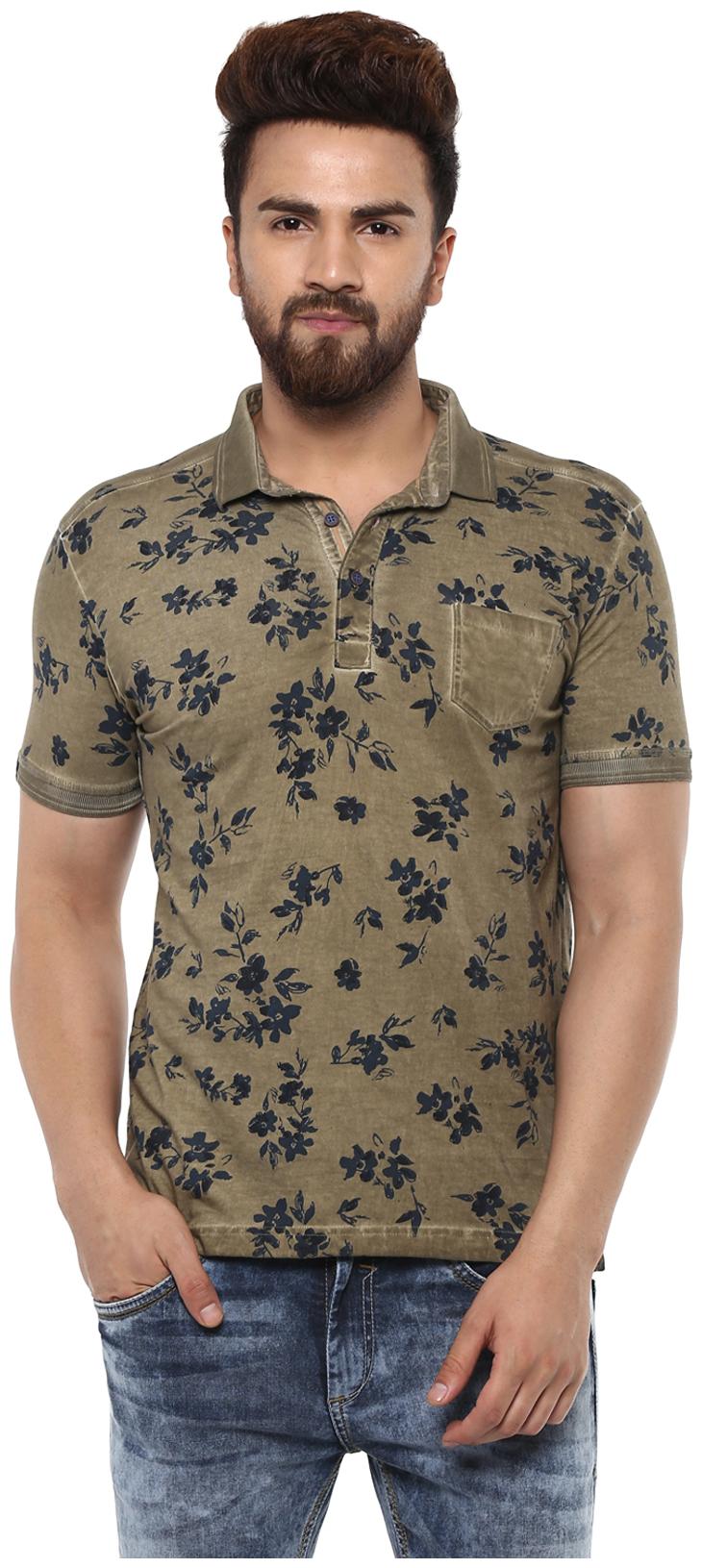 

Mufti Men s Slim Fit Printed T-Shirt - Beige