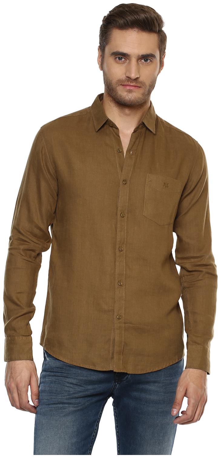 

Mufti Men Green Solid Slim Fit Casual Shirt
