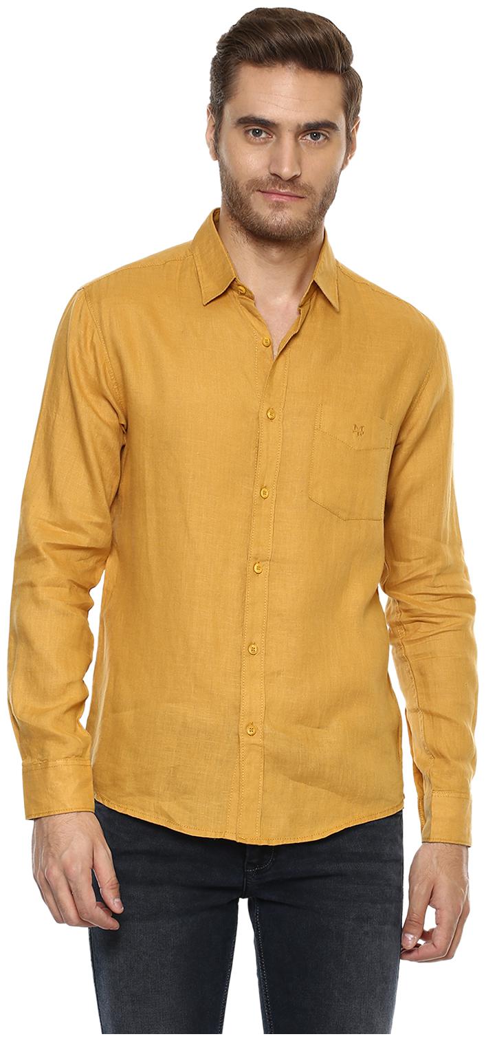 

Mufti Men Yellow Solid Slim Fit Casual Shirt