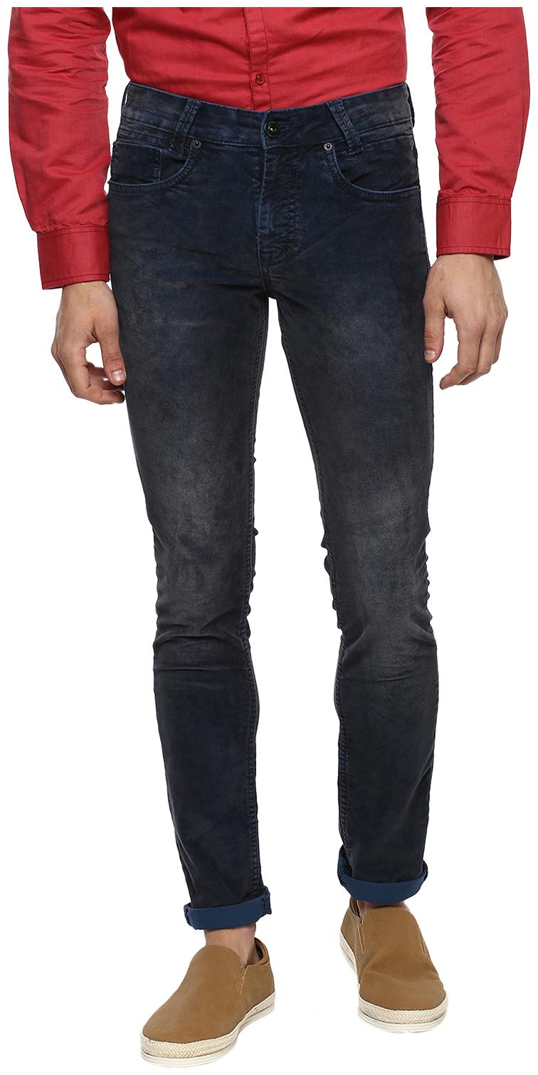 

Mufti Men Blue Solid Slim fit Regular trousers