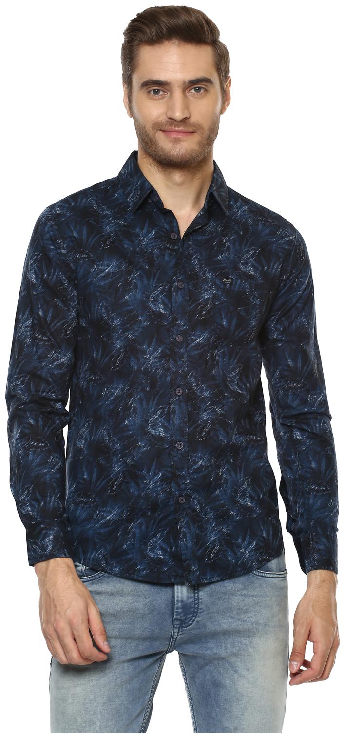 

Mufti Men Blue Printed Slim Fit Casual Shirt