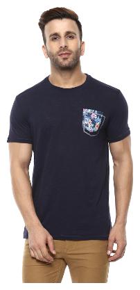 

Mufti Men Blue Slim fit Cotton Round neck T-Shirt - Pack Of 1