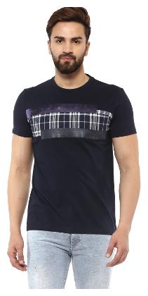 

Mufti Men Blue Slim fit Cotton Round neck T-Shirt - Pack Of 1