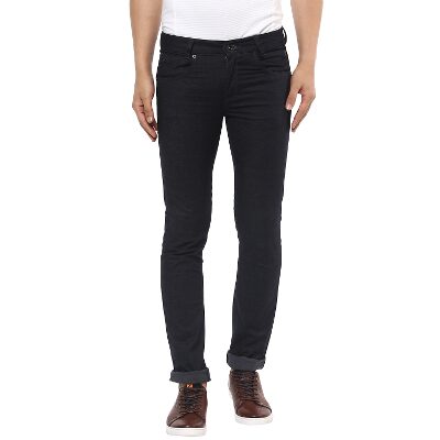 

Mufti Men Black Solid Slim fit Regular trousers