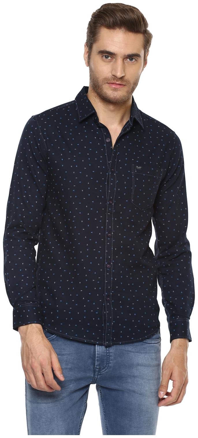 

Mufti Men Blue Printed Slim Fit Casual Shirt