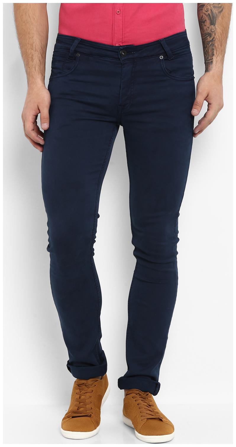 

Mufti Men Blue Solid Slim fit Regular trousers