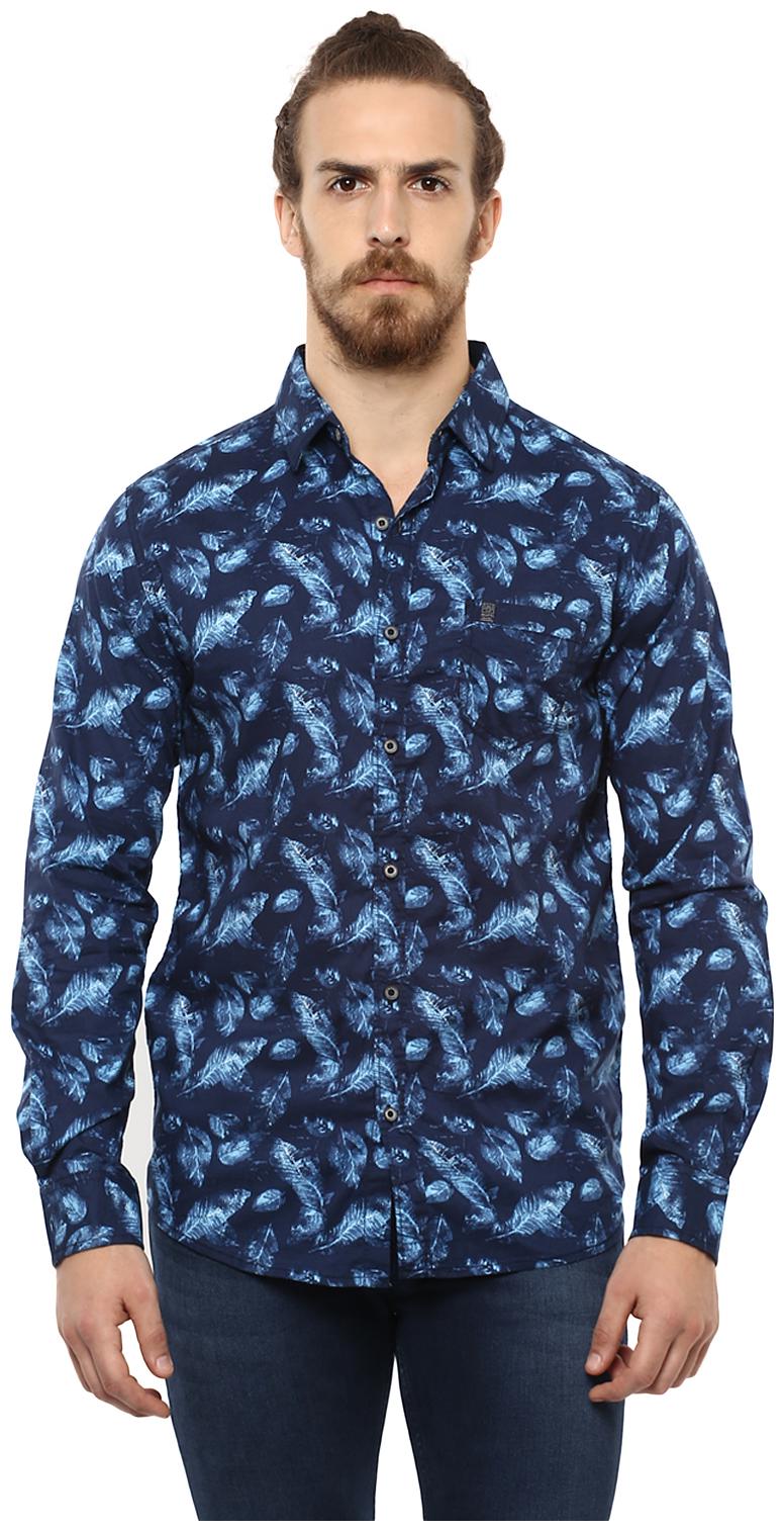 

Mufti Men Blue Printed Slim Fit Casual Shirt
