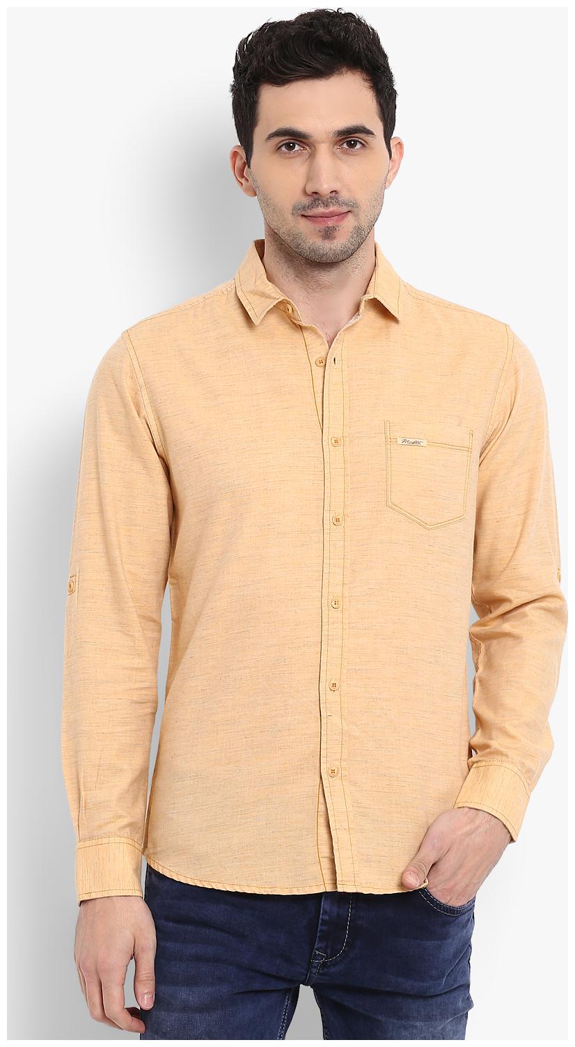

Mufti Men Orange Solid Slim Fit Casual Shirt