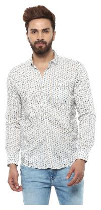 

Mufti Men White Abstract Slim Fit Casual Shirt